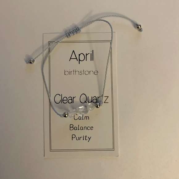 NWT Zodiac April Birthstone Adjustable Clear Quartz Bracelet - Picture 1 of 1